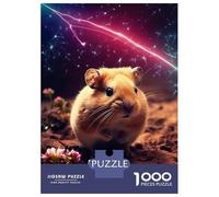 1000-piece Jigsaw Puzzles Cute Hamster in Galaxy Adult Jigsaw Hands-on Game A Work of Art Unique Gifts for Birthday And Christmas 70x50cm/1000pcs
