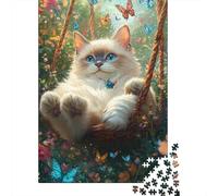 1000 Piece Jigsaw Puzzles Cute Kitten for Adults Kids Wooden Puzzles Educational Toys 1000pcs (75x50cm)