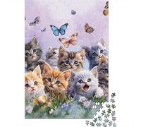 1000 Piece Jigsaw Puzzles Cute Kitten Puzzles for Adults Wooden Puzzles Educational Game for Adult Child 1000pcs (75x50cm)