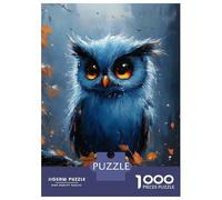 1000 Piece Jigsaw Puzzles- Cute Owl Painting Jigsaw Puzzle Brain Teaser Game Wall Decoration Deal As Gifts for The Whole Family 38x26cm/1000pcs