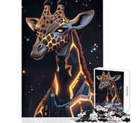 1000 Piece Jigsaw Puzzles- Cyberpunk Giraffe Animal Puzzles for Teenagers Difficult Hard Every Piece Is Unique - Toys Educational Games (38x52cm)