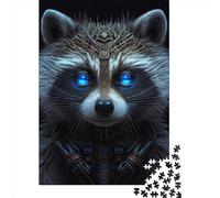 1000 Piece Jigsaw Puzzles Cyborg Racoon Puzzles for Adults Paper Puzzles Educational Game for Adult 1000pcs (38x26cm)