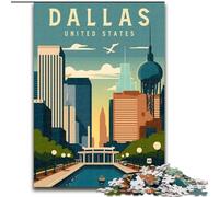 1000 Piece Jigsaw Puzzles Dallas Texas United States, for Ages 14 And over Each Piece Is Unique - Fun And Challenging Game for The Whole Family Good Gift 26x38cm