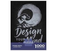 1000 Piece Jigsaw Puzzles- Design Your Mind - Zen Wave Enso Manifestation Teenager Puzzles Brain Teaser Game Stress Reliever Deal As Gifts for The Whole Family 52x38cm/1000pcs