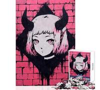 1000 Piece Jigsaw Puzzles- Devil Goth Anime Girl Puzzles for Teenagers Difficult Hard Every Piece Is Unique - Toys Educational Games (38x26cm)