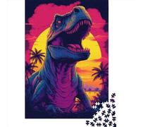 1000 Piece Jigsaw Puzzles Dinosaur T Rex Sunset Dino for Adults Paper Puzzles Educational Toys 1000pcs (38x26cm)