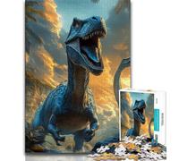 1000 Piece Jigsaw Puzzles Dinosaur Teenager Jigsaw,Brain Intelligence Challenge Addictive Toys for Home Decoration (size 38x26cm)