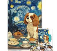 1000 Piece Jigsaw Puzzles Dog Drinking Coffee Teenager Puzzles,Challenging Game Toys Wall Decoration Unique Birthday And Xmas Gifts (size 75x50cm)