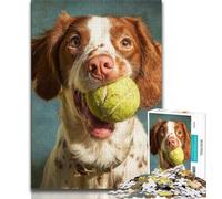 1000 Piece Jigsaw Puzzles Dog Playing Tennis Adult Jigsaw,Learning Educational Toys Family Games Gifts for Friends And Family 75x50cm
