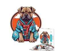 1000-piece Jigsaw Puzzles Dog Samurai Japanese Addictive Toys to Cultivate Patience Educational Game Stress Reliever Birthday Gifts (Size 38x52cm)