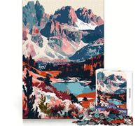 1000-piece Jigsaw Puzzles Dolomites Mountain Lake Landscape Italy Clean Fit Decor Logic Fun Toy Cozy Time Play Christmas Art Piece (38x26cm)
