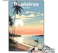 1000 Piece Jigsaw Puzzles Dominican Republic Travel, for Ages 14 And over Each Piece Is Unique - Fun And Challenging Game for The Whole Family Good Gift 26x38cm