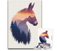 1000-piece Jigsaw Puzzles Donkey Mountain Sunset Toy Intellectual Game Learning Educational Gift For Birthdays Size 38x26cm