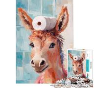 1000 Piece Jigsaw Puzzles- Donkey with Toilet Paper Difficult And Challenge Analysis And Logic DIY Toys for And from 14 Years And over (50X75CM)
