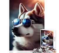 1000 Piece Jigsaw Puzzles- Dope Husky Puzzles for Teenagers Difficult Hard Every Piece Is Unique - Toys Educational Games (38x26cm)
