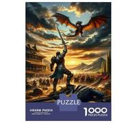 1000-piece Jigsaw Puzzles Dragon Slayer Epic Battle Artwork Jigsaw Puzzle Anti-Stress Toys Wall Decoration Unique Gifts for Birthday And Christmas 38x26cm/1000pcs