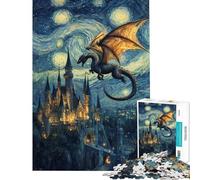 1000-piece Jigsaw Puzzles Dragon's Flight Over Castle for Educational Game Challenge Toy Family Games Improve Memory Great Gifts And Toys (size 75x50cm)