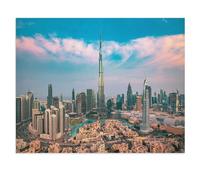1000 Piece Jigsaw Puzzles，Dubai: Impressive Skyline of the City Center with Luxury Skyscrapers at Sunrise，Difficult Puzzle Fun Creative DIY Toys Gifts for Girls And Boys, Family Games（38x26cm）-X67
