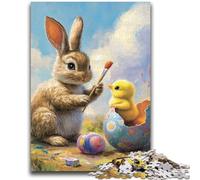 1000 Piece Jigsaw Puzzles Easter Bunny Educational Family Game Deal As Gifts for The Whole Family for And Age 14 Years Up 50x75cm