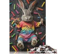 1000 Piece Jigsaw Puzzles Easter Cute Bunny for Adults Wooden Puzzles Educational Toys 1000pcs (75x50cm)