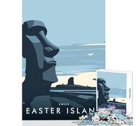 1000 Piece Jigsaw Puzzles- Easter Island Moai Puzzles for Teenagers Staycation Kill Time Wishlist with Santa Claus Unique Birthday And Xmas Gifts (38x26cm)