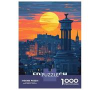 1000-piece Jigsaw Puzzles Edinburgh Scotland Cityscape at Sunset Jigsaw Puzzle Anti-Stress Toys Wall Decoration Unique Gifts for Birthday And Christmas 70x50cm/1000pcs