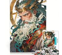 1000-piece Jigsaw Puzzles Elderly God with Crown, Educational Game, Fun Activities at Home, Birthday Present,Travel Gifts, 50x75cm