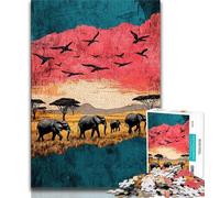 1000 Piece Jigsaw Puzzles Elephant Teenager Puzzles,Challenging Game Toys Wall Decoration Unique Birthday And Xmas Gifts (size 75x50cm)