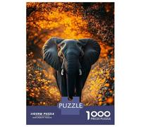 1000 Piece Jigsaw Puzzles- Elephant Walking Through Golden Field Jigsaws for Adults DIY Toys Perfect Decoration Deal As Gifts for The Whole Family 70x50cm/1000pcs