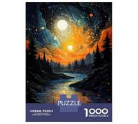 1000-piece Jigsaw Puzzles Enchanted Forest River Landscape Jigsaw Puzzle Anti-Stress Toys Wall Decoration Unique Gifts for Birthday And Christmas 70x50cm/1000pcs