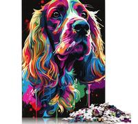 1000 Piece Jigsaw Puzzles English Cocker Spaniel Dog Art Jigsaw Puzzles for Cardboard Jigsaw Puzzles Home Decoration Puzzle Toys Size 38x26cm