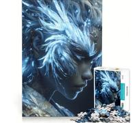 1000-piece Jigsaw Puzzles Ethereal Blue Feathered Portrait, Educational Game, Fun Activities at Home, Birthday Present,Travel Gifts, 38x52cm