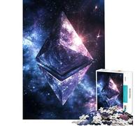 1000 Piece Jigsaw Puzzles- Ethereum Symbol in Space Difficult And Challenge Enhance Memory Home Decoration Toys for Ages 14 And over (50X75CM)