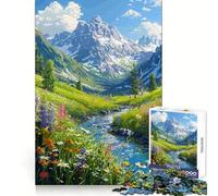 1000 Piece Jigsaw Puzzles- Europe Alpine Pixel Art Precise Cut Art Mental Focus Game Leisure Time Fun Birthday Game Gift (38x52cm)