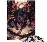 1000-piece Jigsaw Puzzles Evil Black Kitsune Fox Fun at Home Activities, Analysis And Logic Brain Teaser Game for Ages 14 And over (38x26cm)