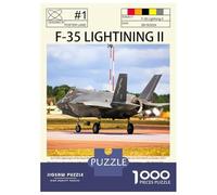 1000 Piece Jigsaw Puzzles- F35 Lightning II Aircraft Jigsaw Puzzle Brain Teaser Game Wall Decoration Deal As Gifts for The Whole Family 38x26cm/1000pcs