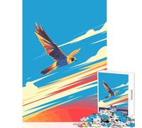 1000 Piece Jigsaw Puzzles Falcon in Flight Minimalist Art Illustration Jigsaw Puzzles for Adults Difficult Hard Fun Activities at Home Birthday Present, Gifts, (38x52cm)