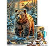 1000 Piece Jigsaw Puzzles Fantasy Brown Bear Teenager Puzzles,Challenging Game Toys Wall Decoration Unique Birthday And Xmas Gifts (size 38x26cm)