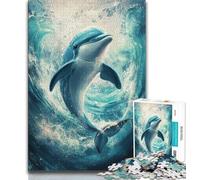 1000 Piece Jigsaw Puzzles Fantasy Dolphin Teenager Jigsaw,Challenging Game Gifts for Is Ideal As A Gift for The Whole Family (size 75x50cm)