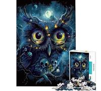 1000-piece Jigsaw Puzzles Fantasy Owl by Moonlight Jigsaw Puzzle Relax Games Pattern Assembly Unique Gifts for Birthday And Christmas (Size 50x75cm)