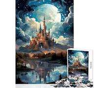 1000 Piece Jigsaw Puzzles Fantasy River Cloud Castle Fun Peaceful Family Home Activity Heartwarming Festive Present Choice (38X52cm)