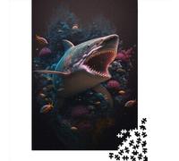 1000 Piece Jigsaw Puzzles Fantasy Shark 5 Puzzles for Adults Wooden Puzzles Educational Game for Adult 1000pcs (75x50cm)