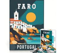 1000 Piece Jigsaw Puzzles Faro in Portugal, Impossible Game, Precision Cutting, with Fully Interlocking Randomly Shaped Pieces 50x75cm