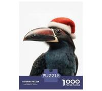 1000 Piece Jigsaw Puzzles- Festive Toucanet Bird with Santa Hat Jigsaw Puzzle Brain Teaser Game Wall Decoration Deal As Gifts for The Whole Family 70x50cm/1000pcs