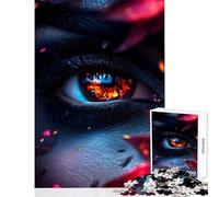 1000 Piece Jigsaw Puzzles Fiery Eye Close-up Jigsaw Puzzles for Adults Difficult Hard Fun Activities at Home Birthday Present, Gifts, (50x75cm)