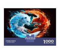 1000 Piece Jigsaw Puzzles Fire And Ice Wolves Art Print Puzzles for Adults Family Games But Fun And Humorous Unique Birthday And Xmas Gifts 70x50cm/1000pcs