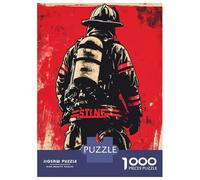1000-piece Jigsaw Puzzles Firefighter Silhouette Adult Jigsaw Puzzle Toy Wall Decor A Work of Art Unique Gifts for Birthday And Christmas 52x38cm/1000pcs