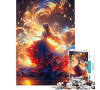 1000 Piece Jigsaw Puzzles Flamenco Fire Light Dancer Fun at Home Activities, Wall Decoration Practical Game for And 14 Years And over (38X52CM)
