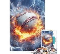 1000 Piece Jigsaw Puzzles- Flames & Ice Baseball Drama Addictive Toys to Cultivate Patience Educational Game For Family Fun Gifts Ideas (size 75x50cm)