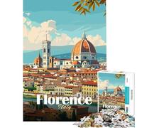1000-piece Jigsaw Puzzles Florence Cityscape Fun Activities at Home Difficult Challenge Anti-Stress Toys for And from 14 Years And over (50x75cm)